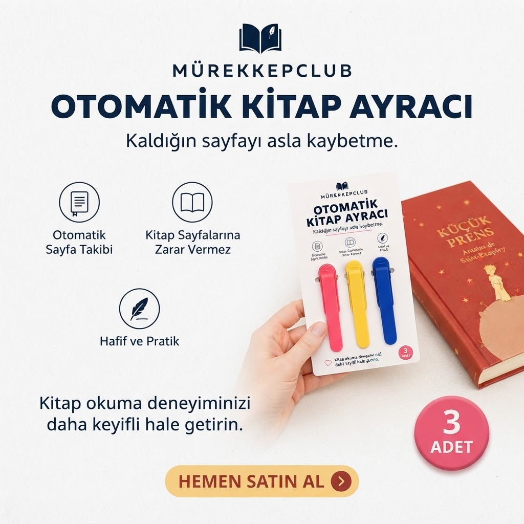 Otomatik Kitap Ayracı 3'lü Renkli Set