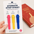 Otomatik Kitap Ayracı 3'lü Renkli Set